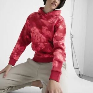 Puma Ess+ Women’s Floral Aop Hoodie Cotton Blend Intense Red Size M